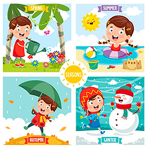 Four Seasons Matching Puzzle for Kids